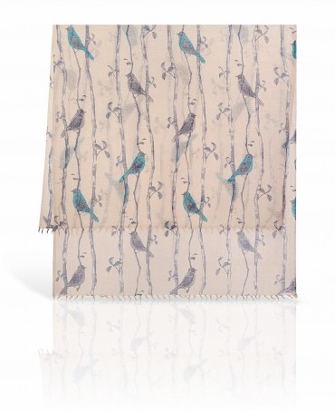 Палантин Женский ZW-SKETCHY.BIRD/TAUPE